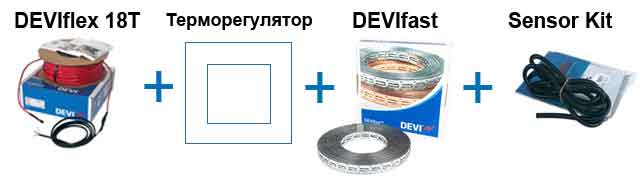 комплект теплої підлоги кабель та регулятор
