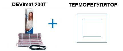 комплект теплої підлоги мат і регулятор 